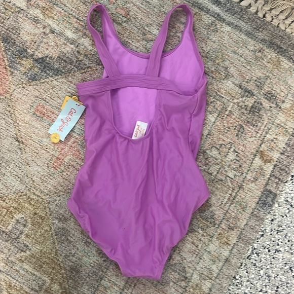 Purple Cat and Jack Seashell Flip Sequin Swimsuit (girls size L 10/12) - Picture 4 of 4